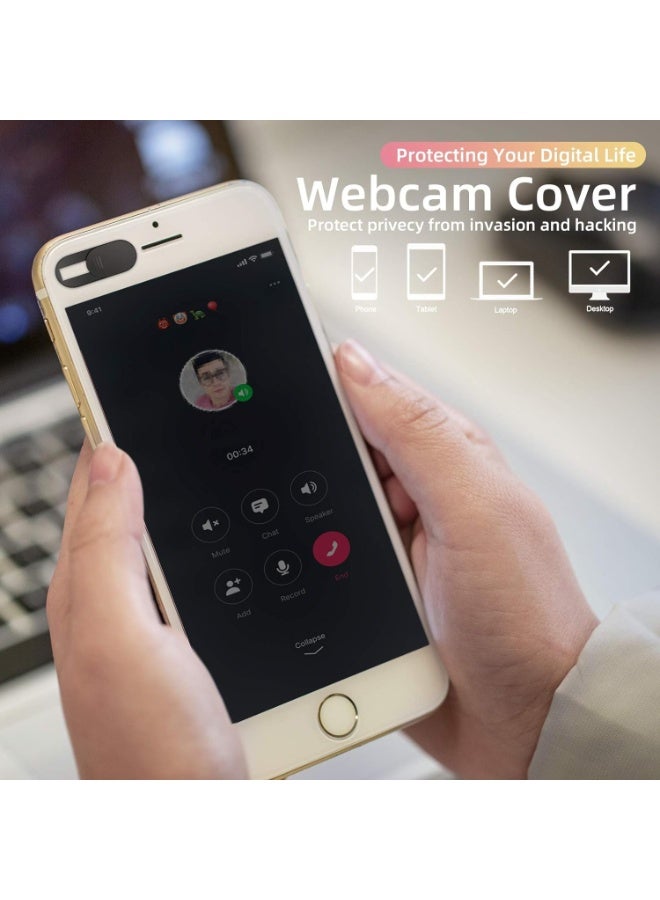 fantasize Webcam Cover Slide, 12 Pack Phone Camera Cover, Ultra-Thin for Laptop, iMac, MacBook Pro, Mac, Computer, Smart Phone, Tablets Slider Camera Blocker Protect Your Privacy and Security (Black) - Image 3